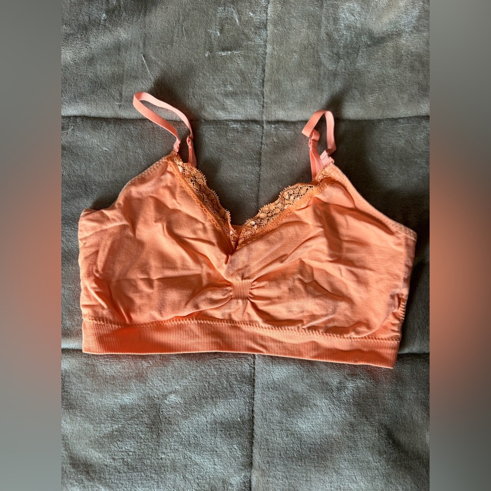 Angelina Soft Lace Bralette - Orange
